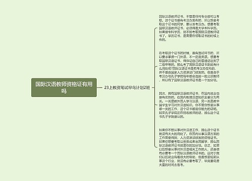 国际汉语教师资格证有用吗