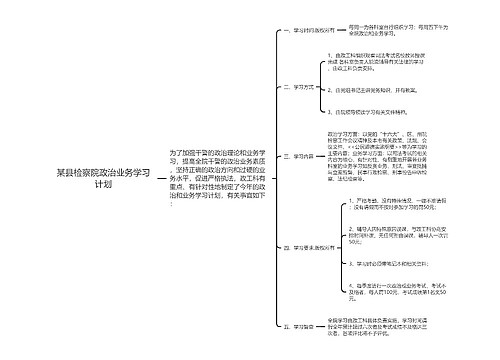 某县检察院政治业务学习计划