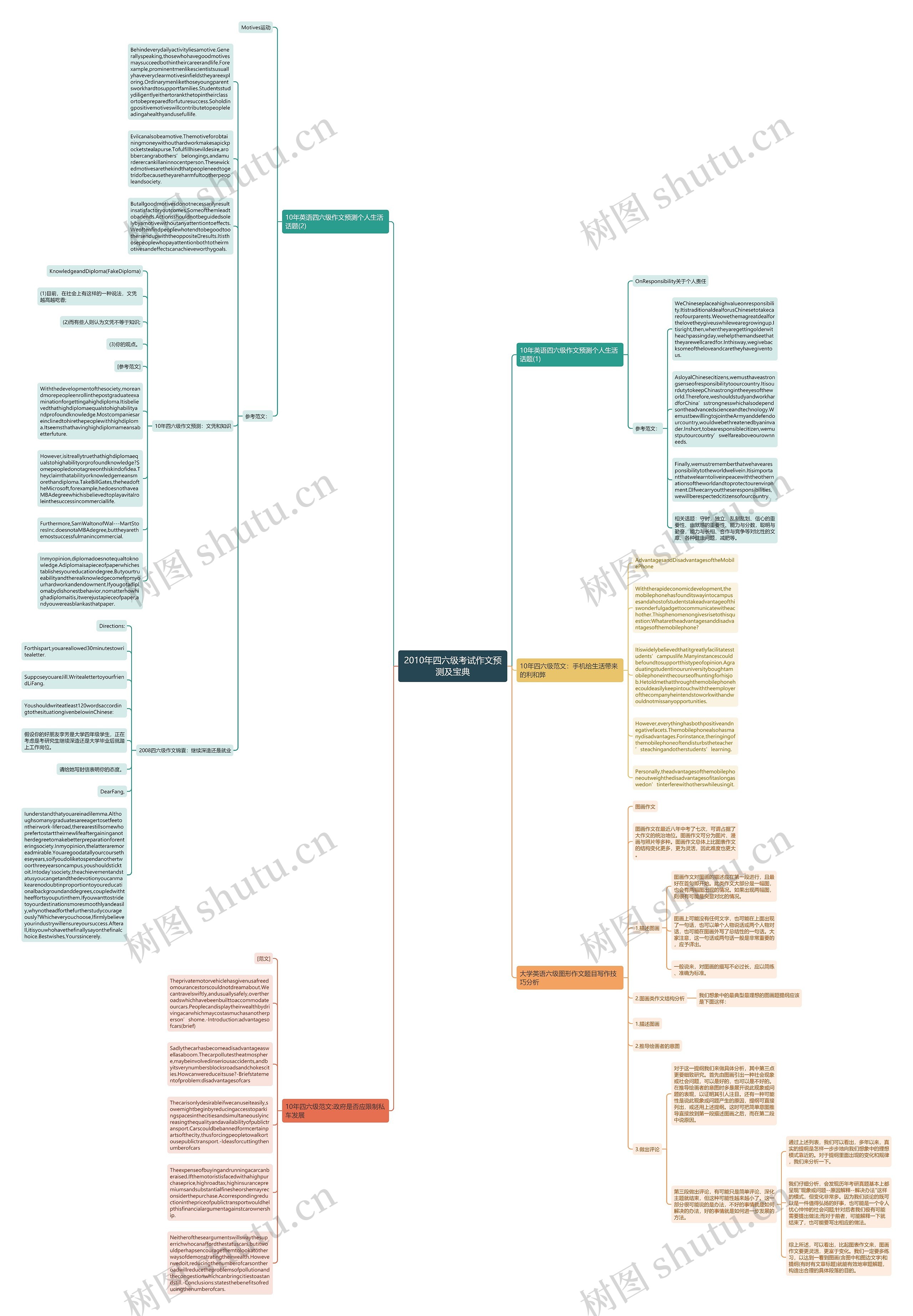 2010年四六级考试作文预测及宝典思维导图