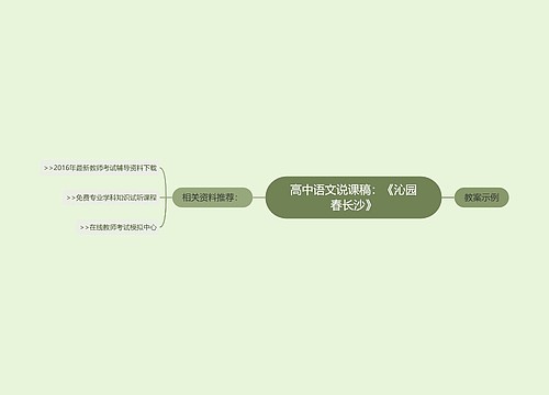 高中语文说课稿：《沁园春长沙》