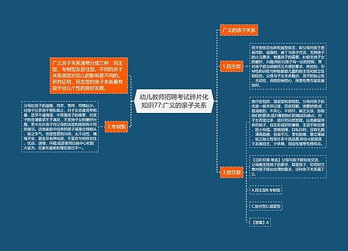 幼儿教师招聘考试碎片化知识77:广义的亲子关系