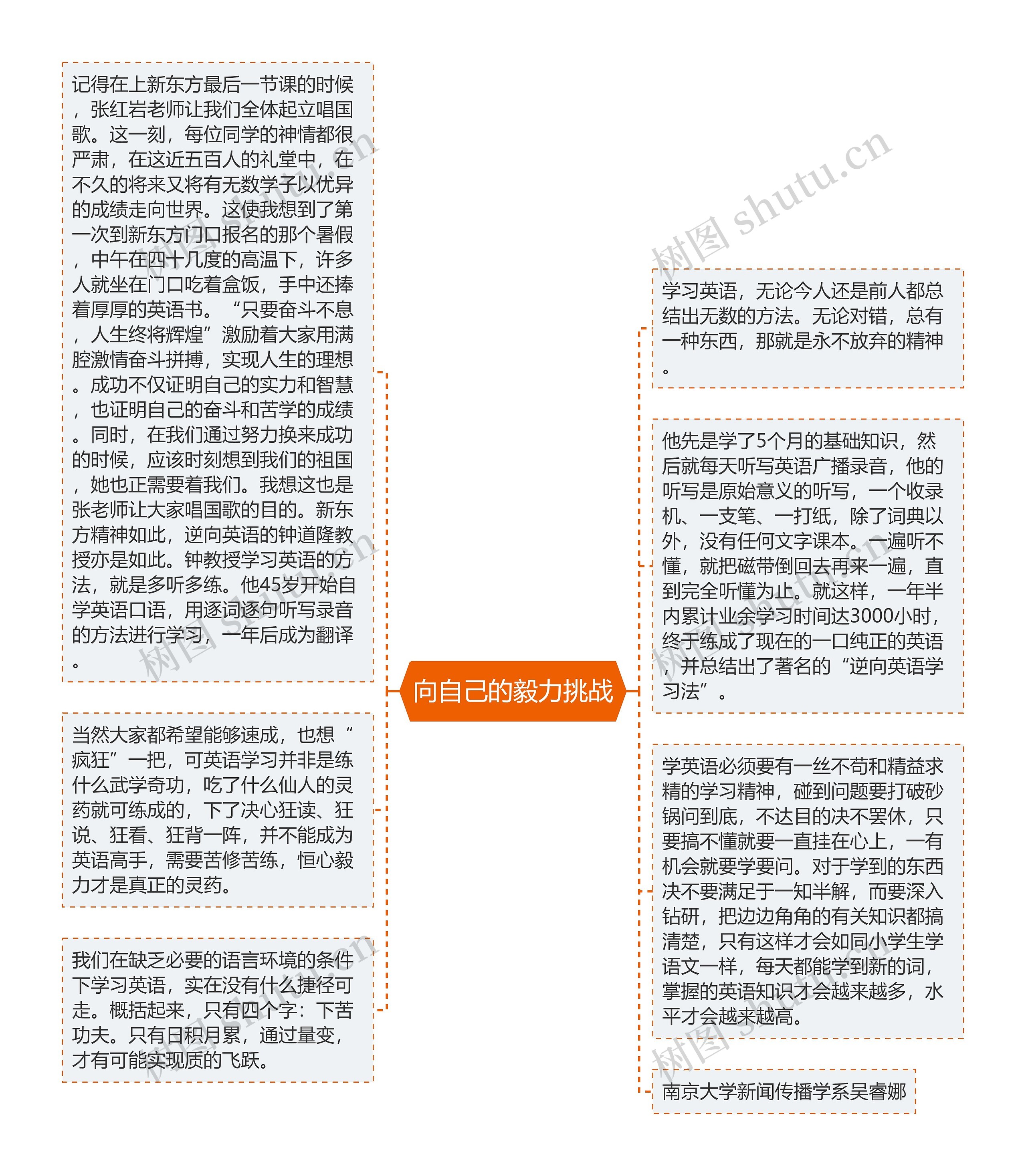 向自己的毅力挑战思维导图