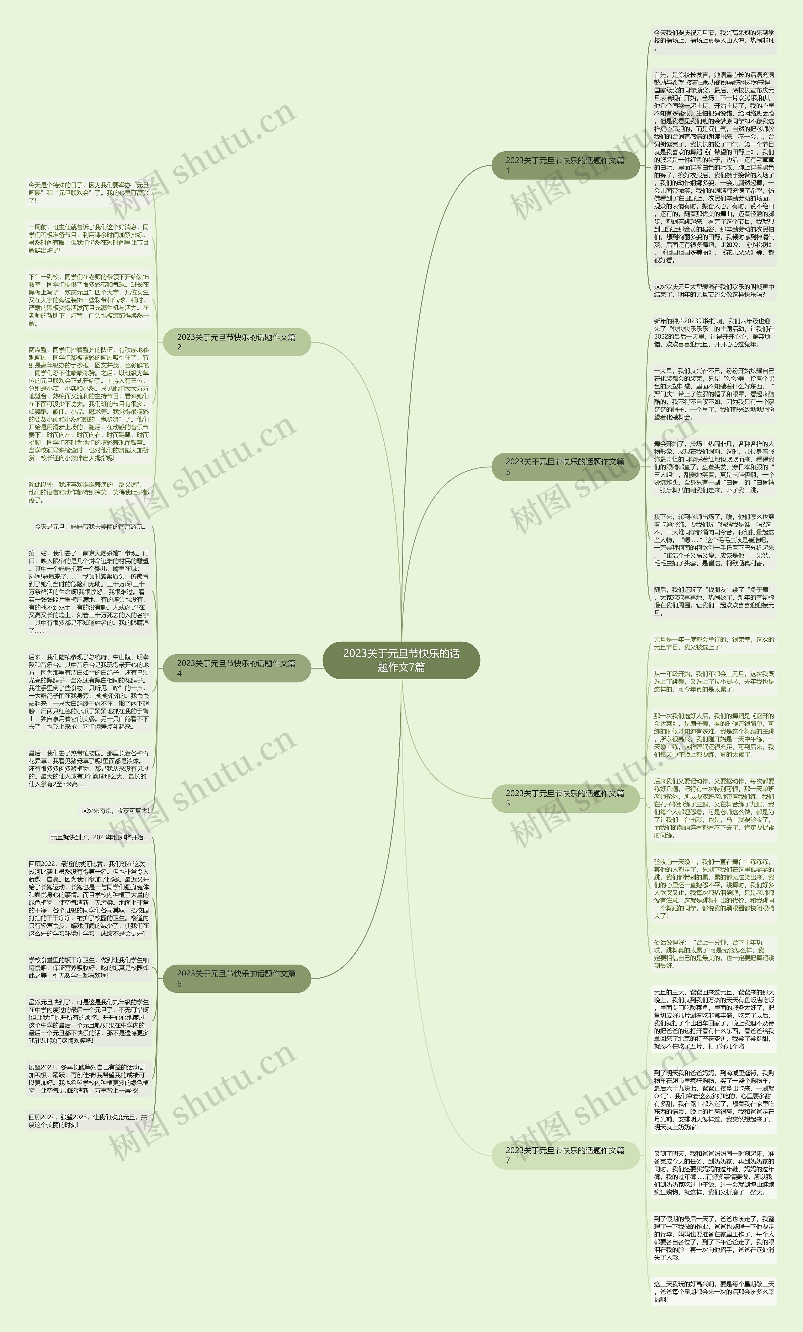 2023关于元旦节快乐的话题作文7篇思维导图
