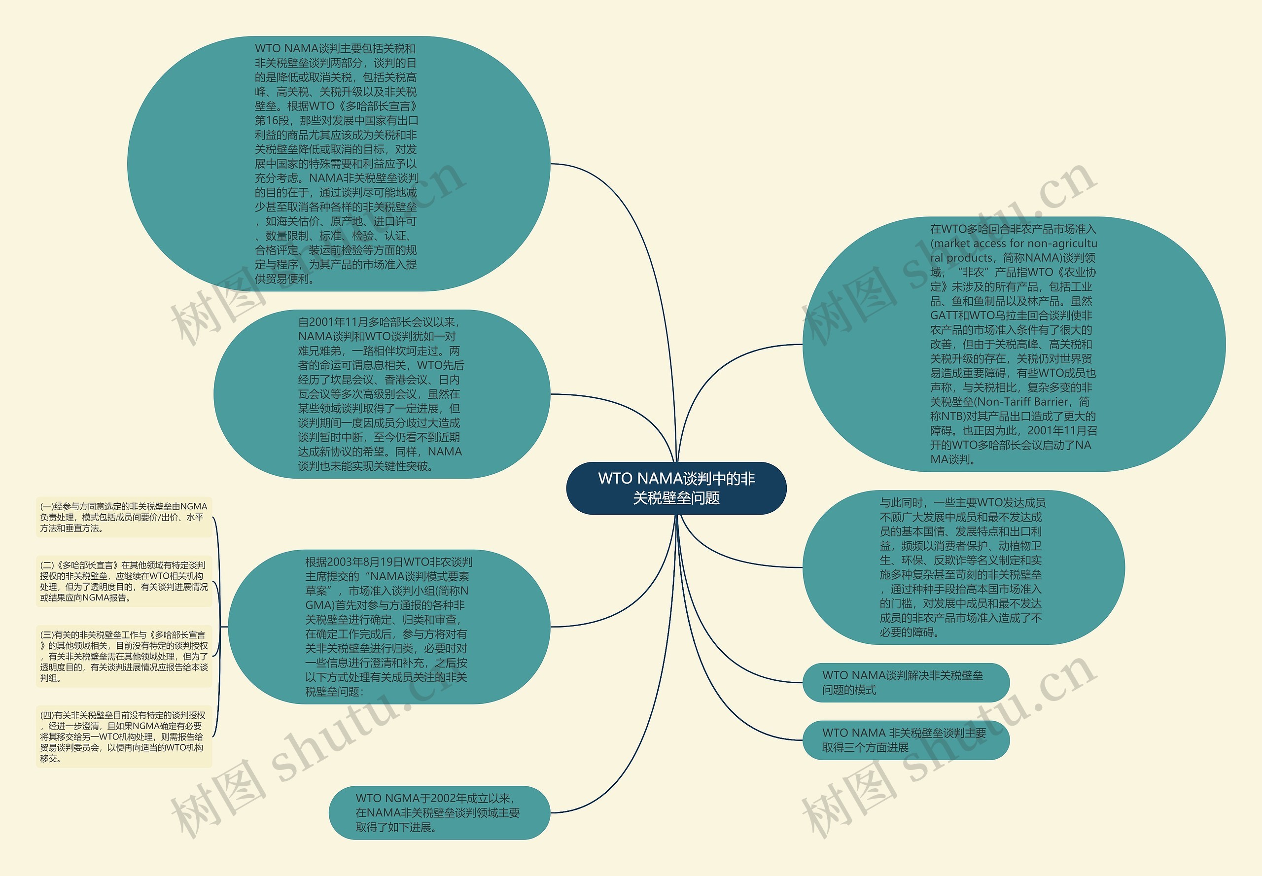 WTO NAMA谈判中的非关税壁垒问题思维导图