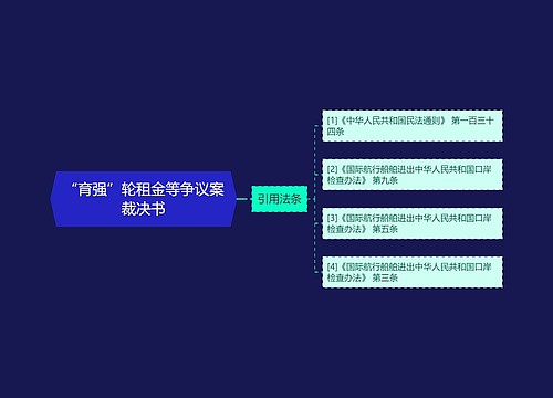 “育强”轮租金等争议案裁决书