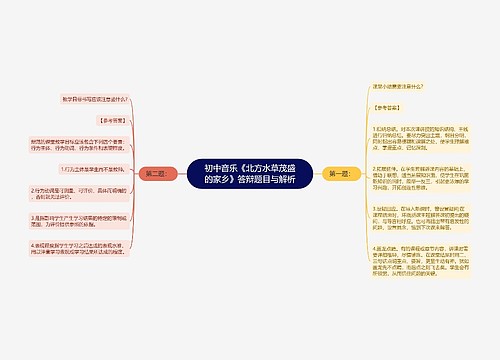 初中音乐《北方水草茂盛的家乡》答辩题目与解析