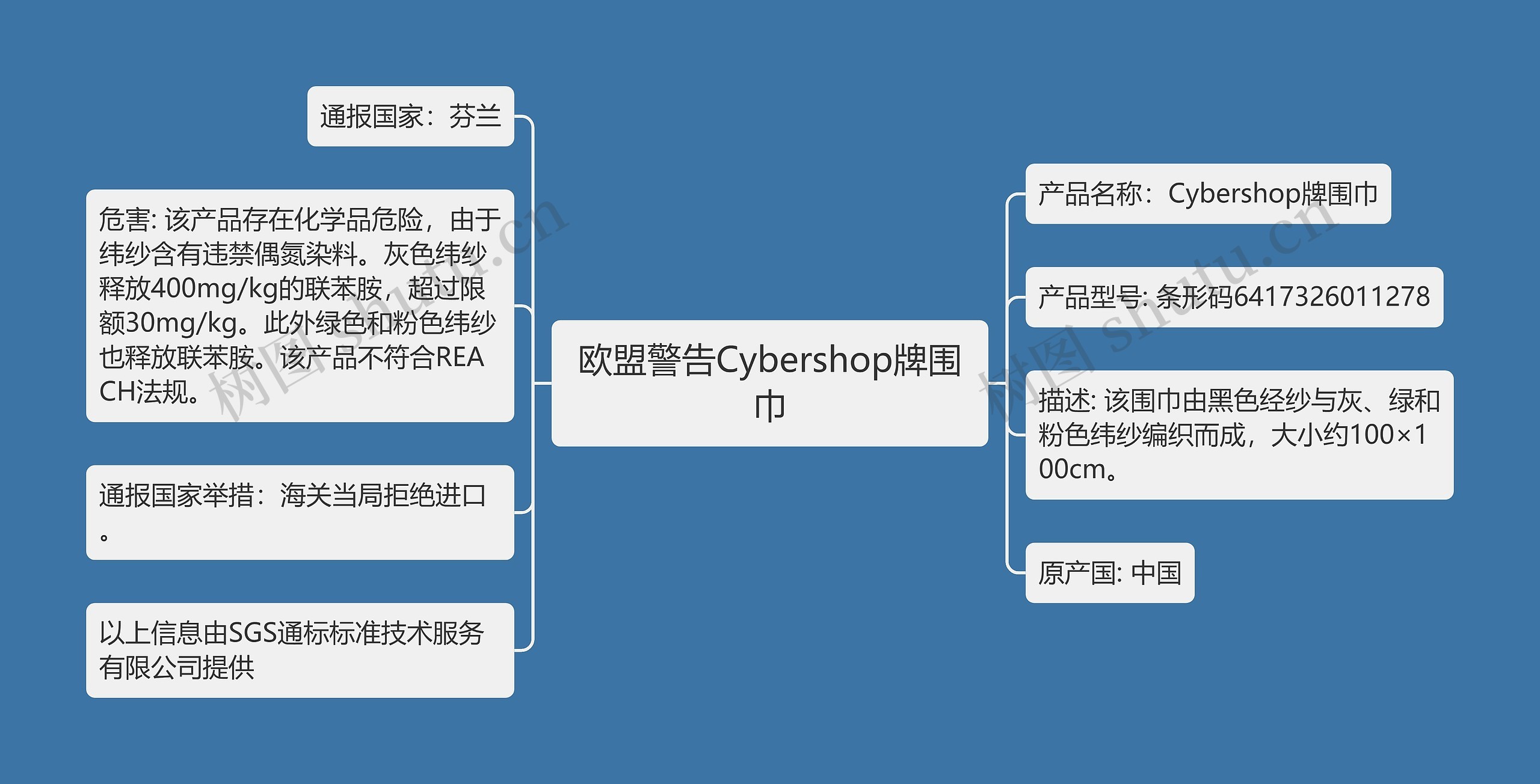 欧盟警告Cybershop牌围巾思维导图