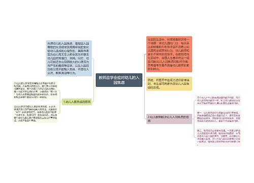 教师应学会应对幼儿的入园焦虑