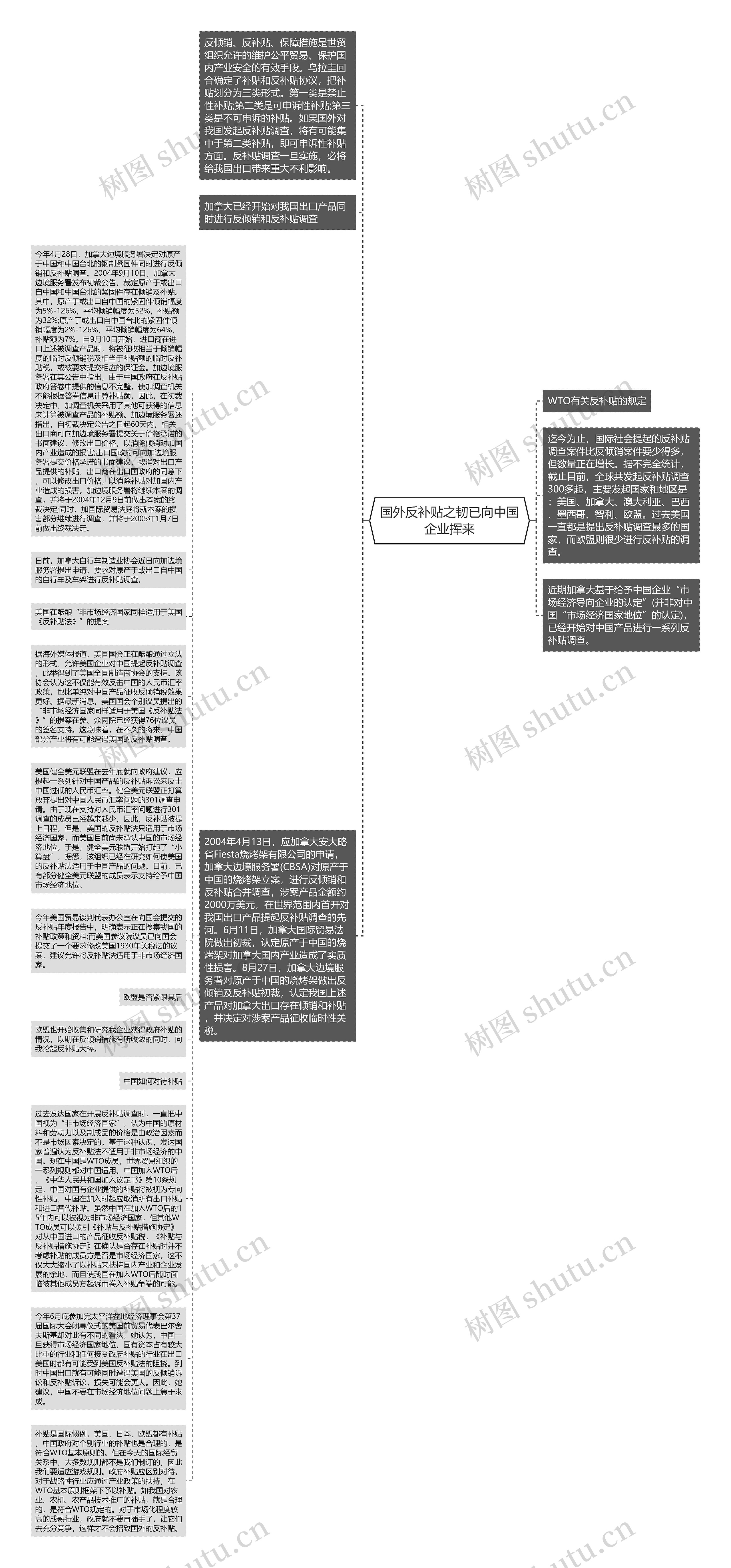 国外反补贴之韧已向中国企业挥来思维导图