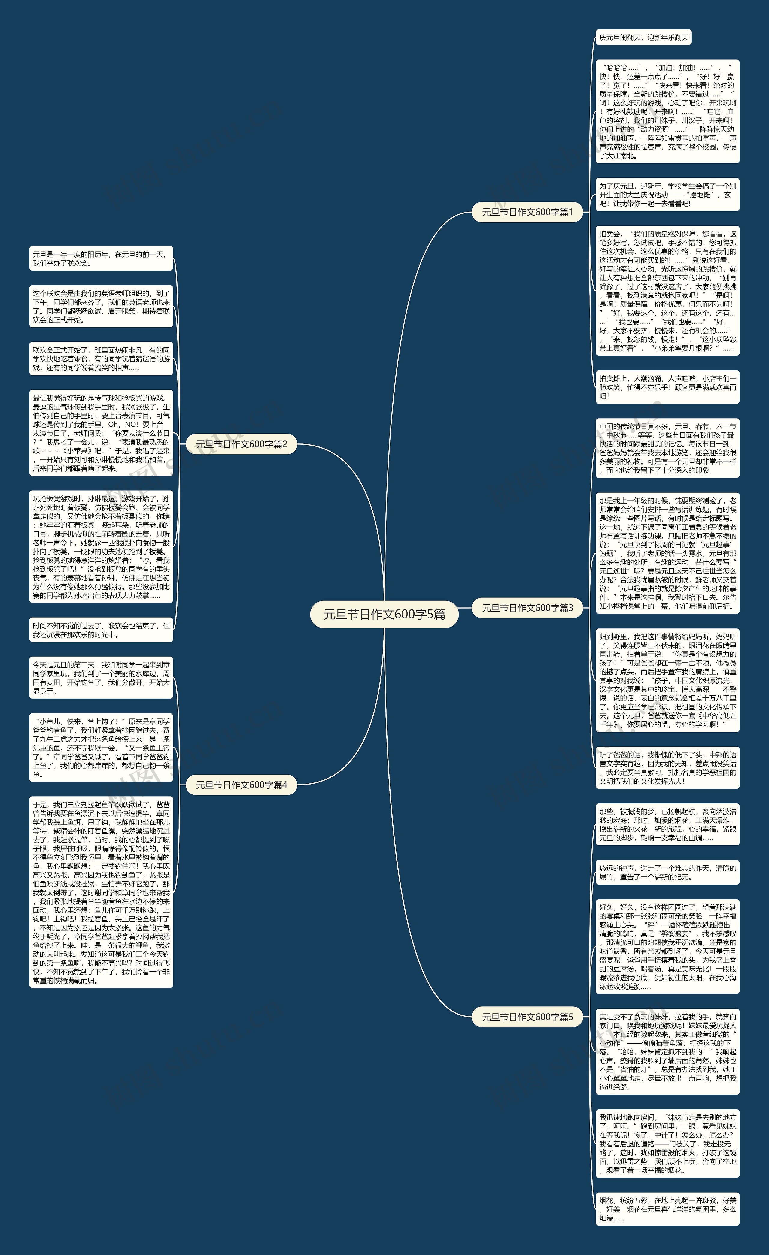 元旦节日作文600字5篇思维导图