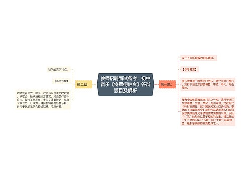 教师招聘面试备考：初中音乐《将军得胜令》答辩题目及解析