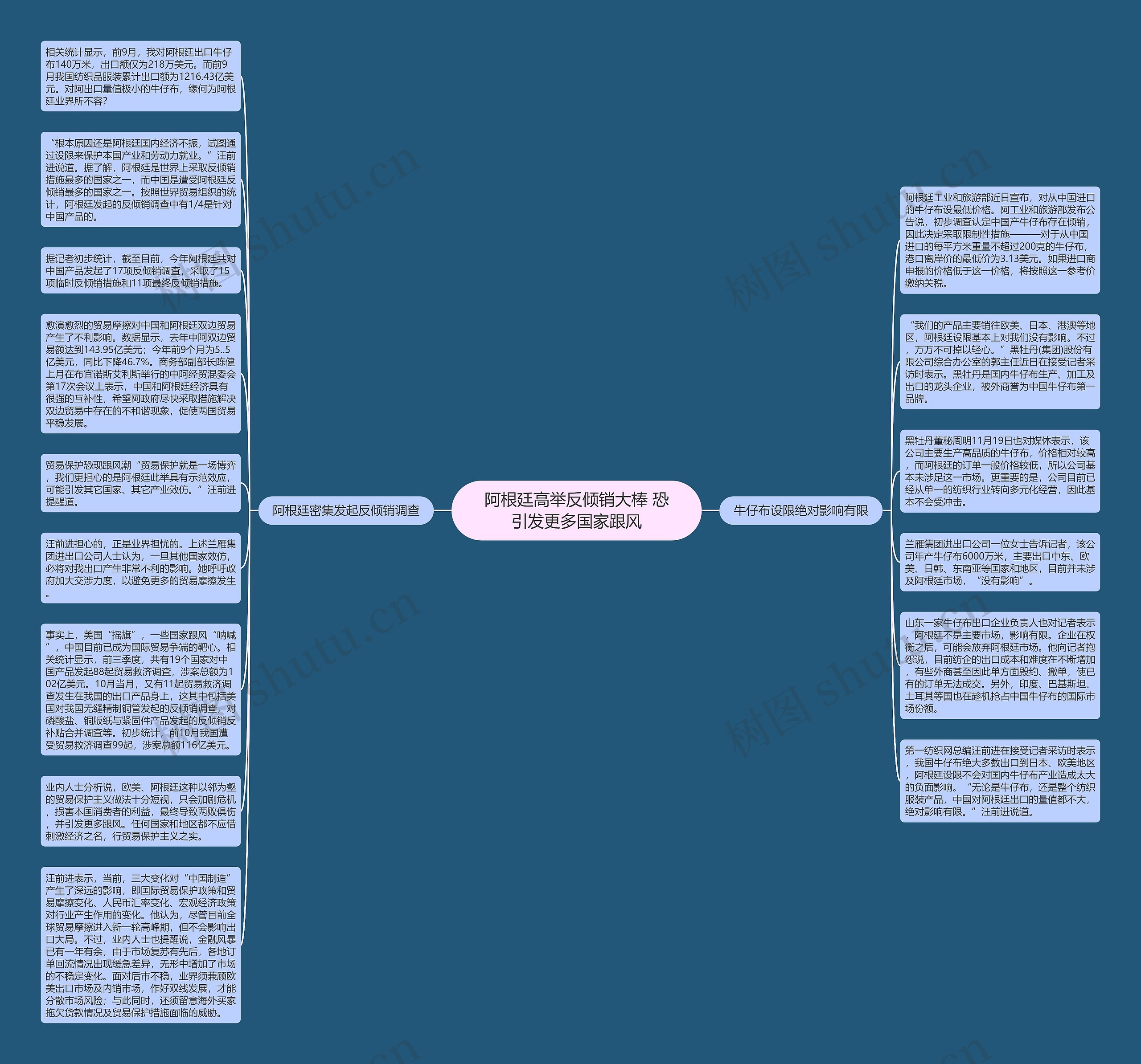 阿根廷高举反倾销大棒 恐引发更多国家跟风思维导图