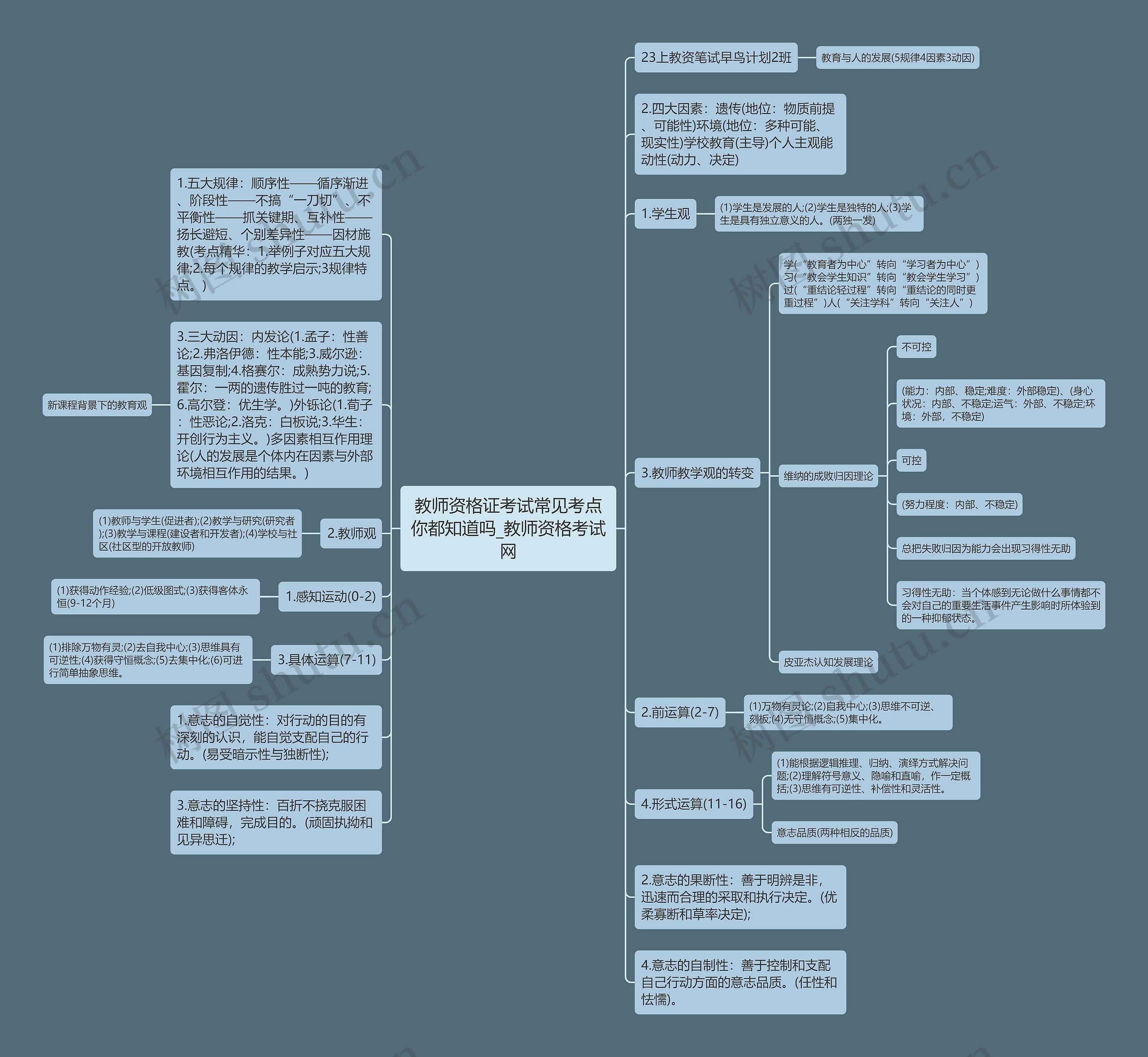 教师资格证考试常见考点你都知道吗_教师资格考试网思维导图