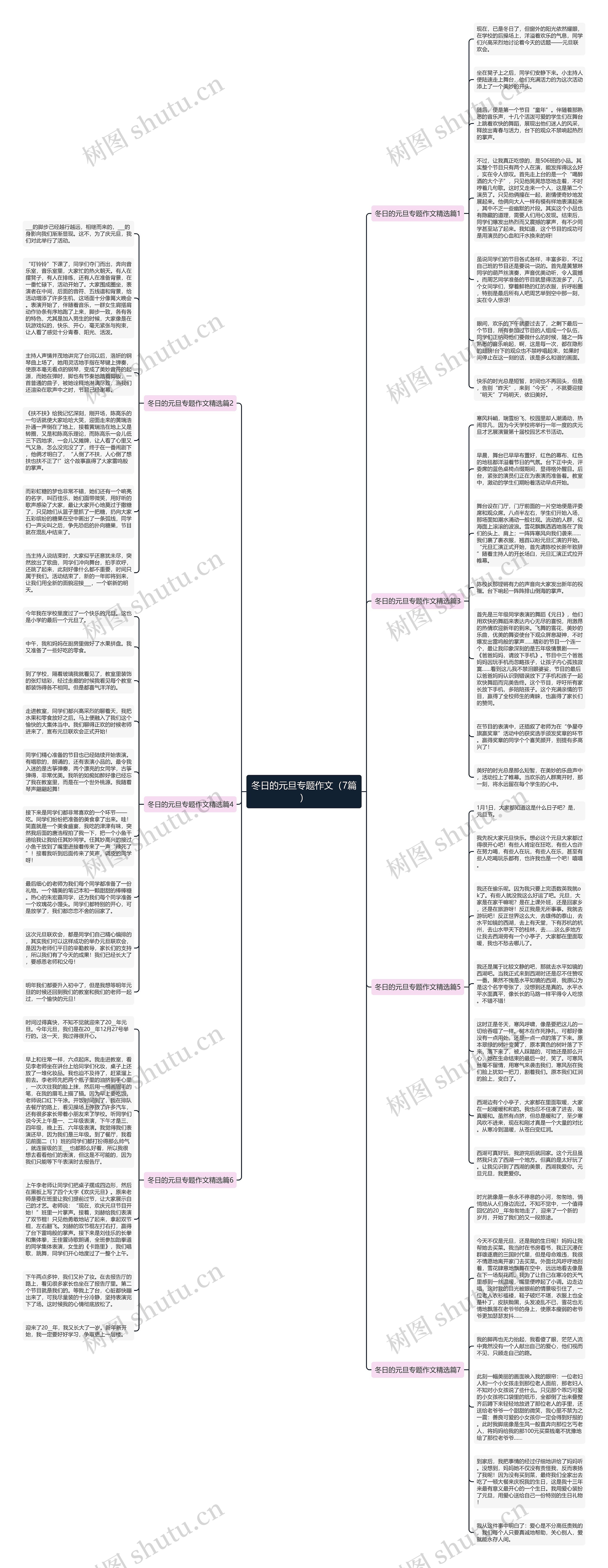 冬日的元旦专题作文（7篇）思维导图