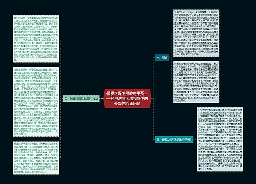 侵权之诉还是政府干预——经济法与民法视野中的外部性矫正问题