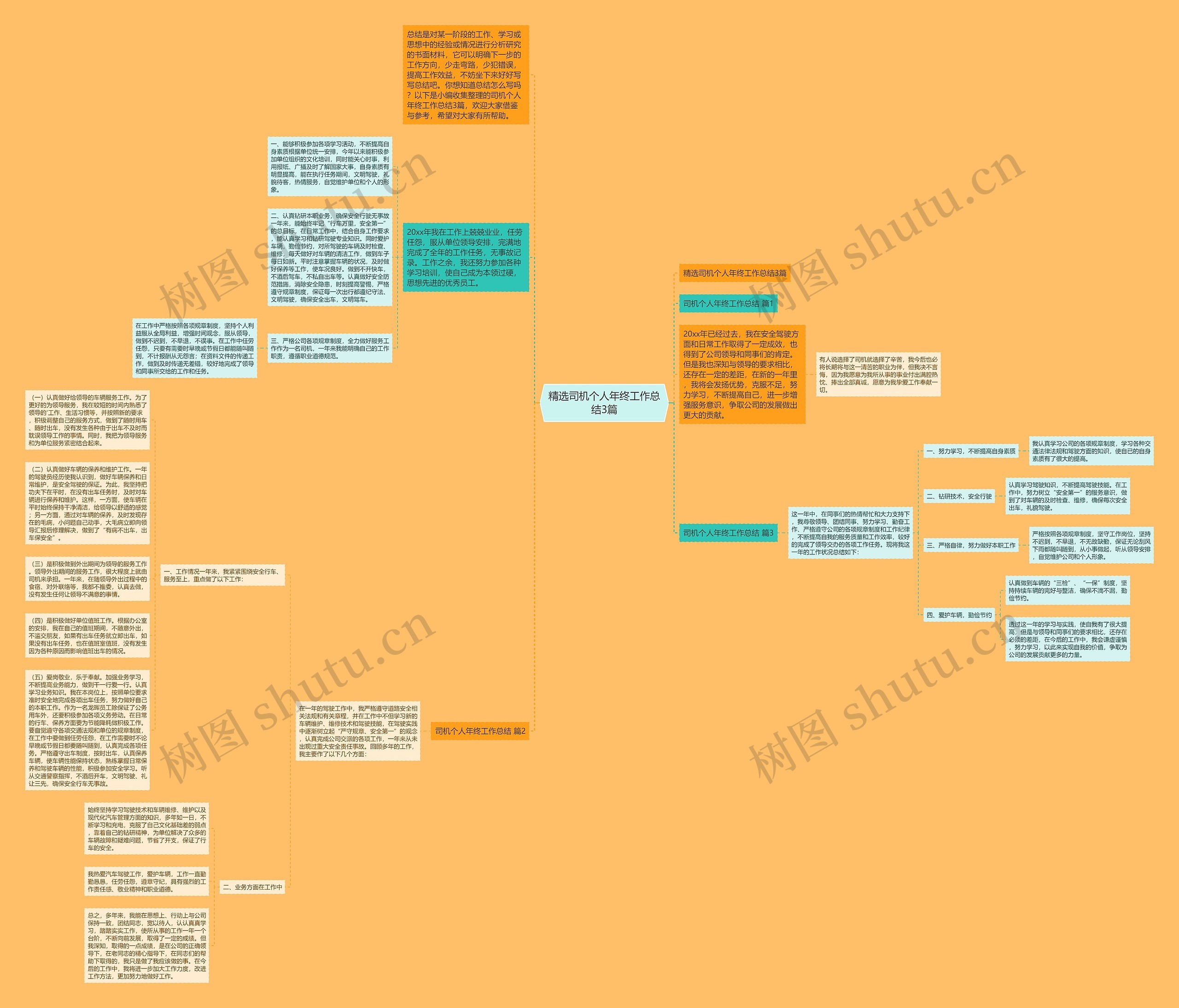 精选司机个人年终工作总结3篇思维导图