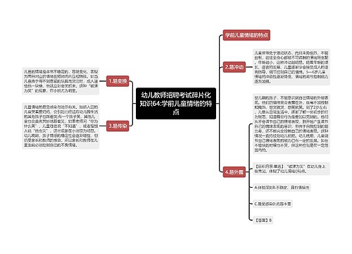 幼儿教师招聘考试碎片化知识64:学前儿童情绪的特点