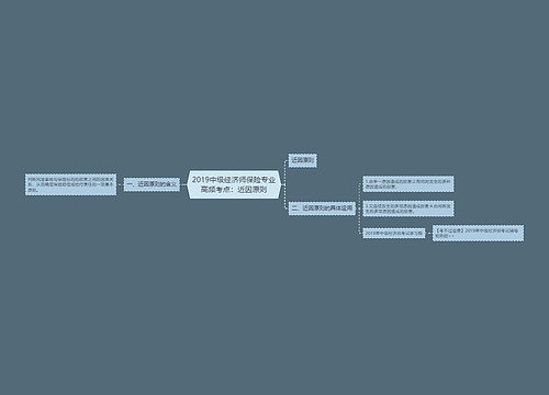2019中级经济师保险专业高频考点：近因原则