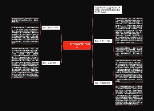         	新老四级比较分析报告