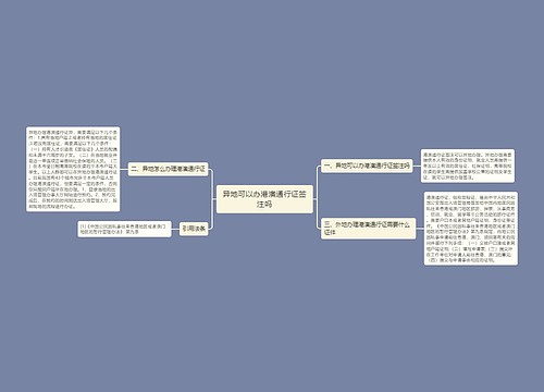 异地可以办港澳通行证签注吗