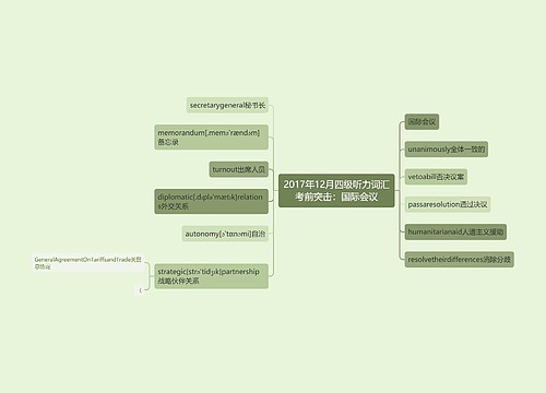 2017年12月四级听力词汇考前突击：国际会议