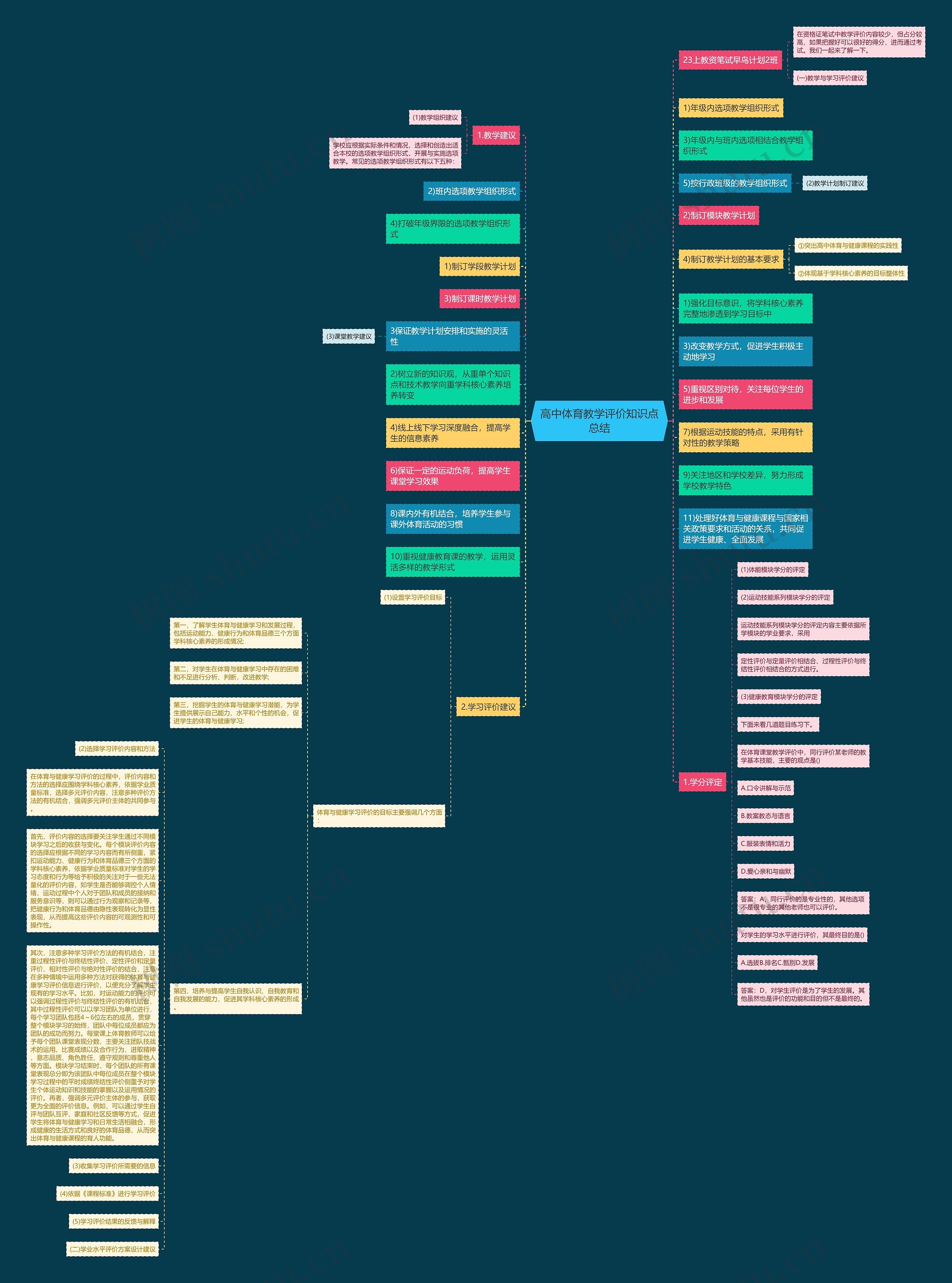 高中体育教学评价知识点总结思维导图
