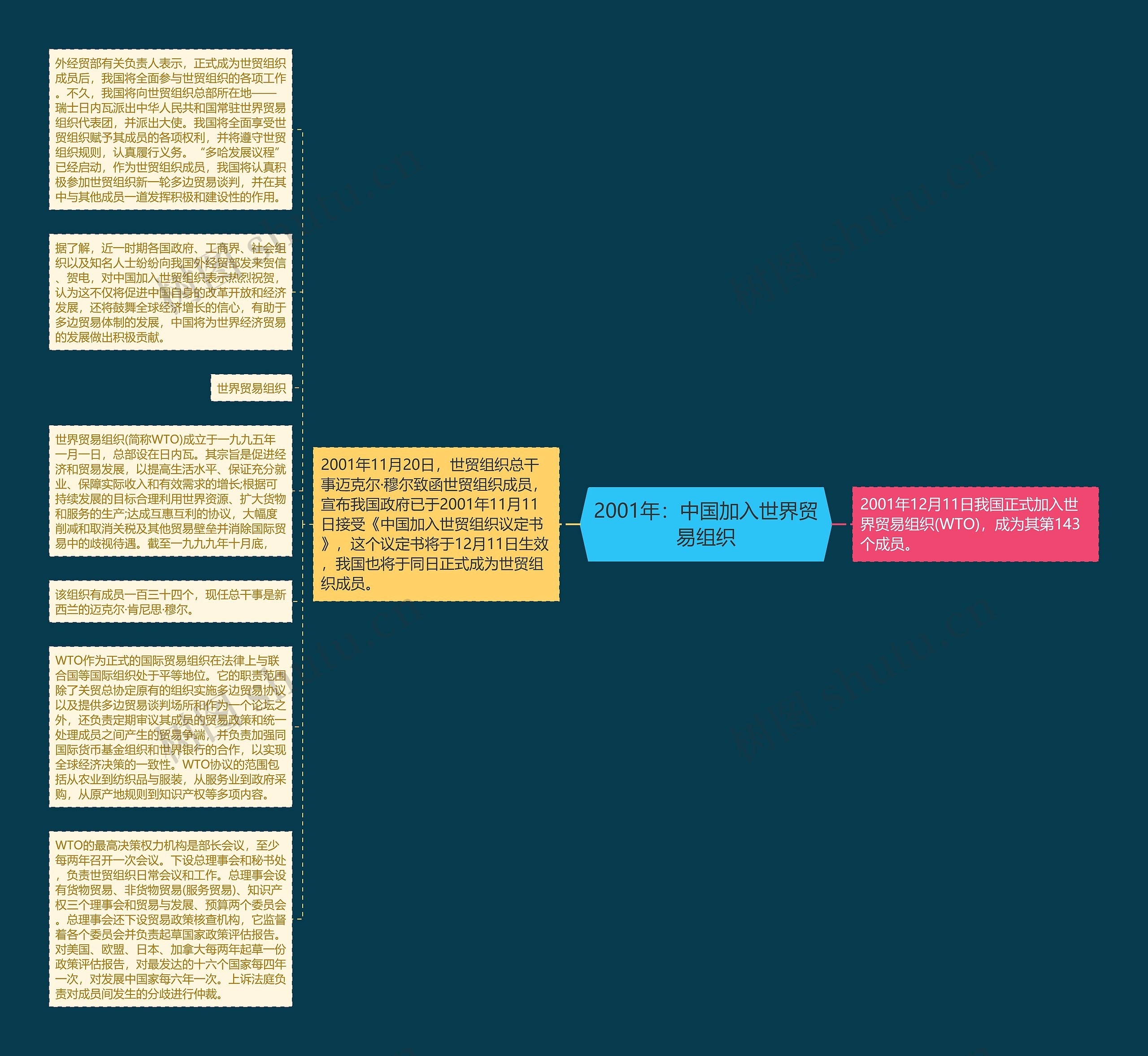 2001年：中国加入世界贸易组织思维导图