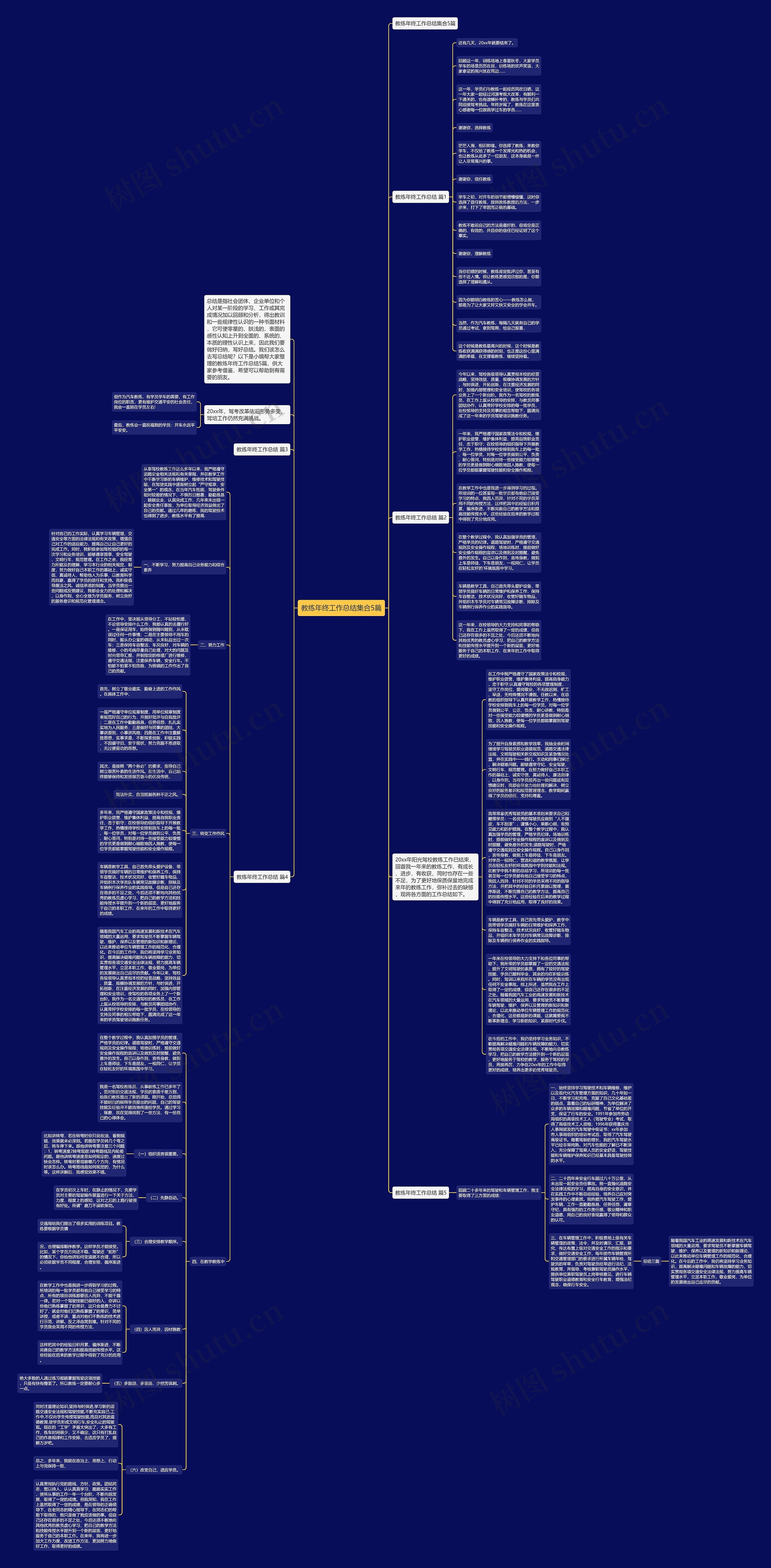 教练年终工作总结集合5篇思维导图