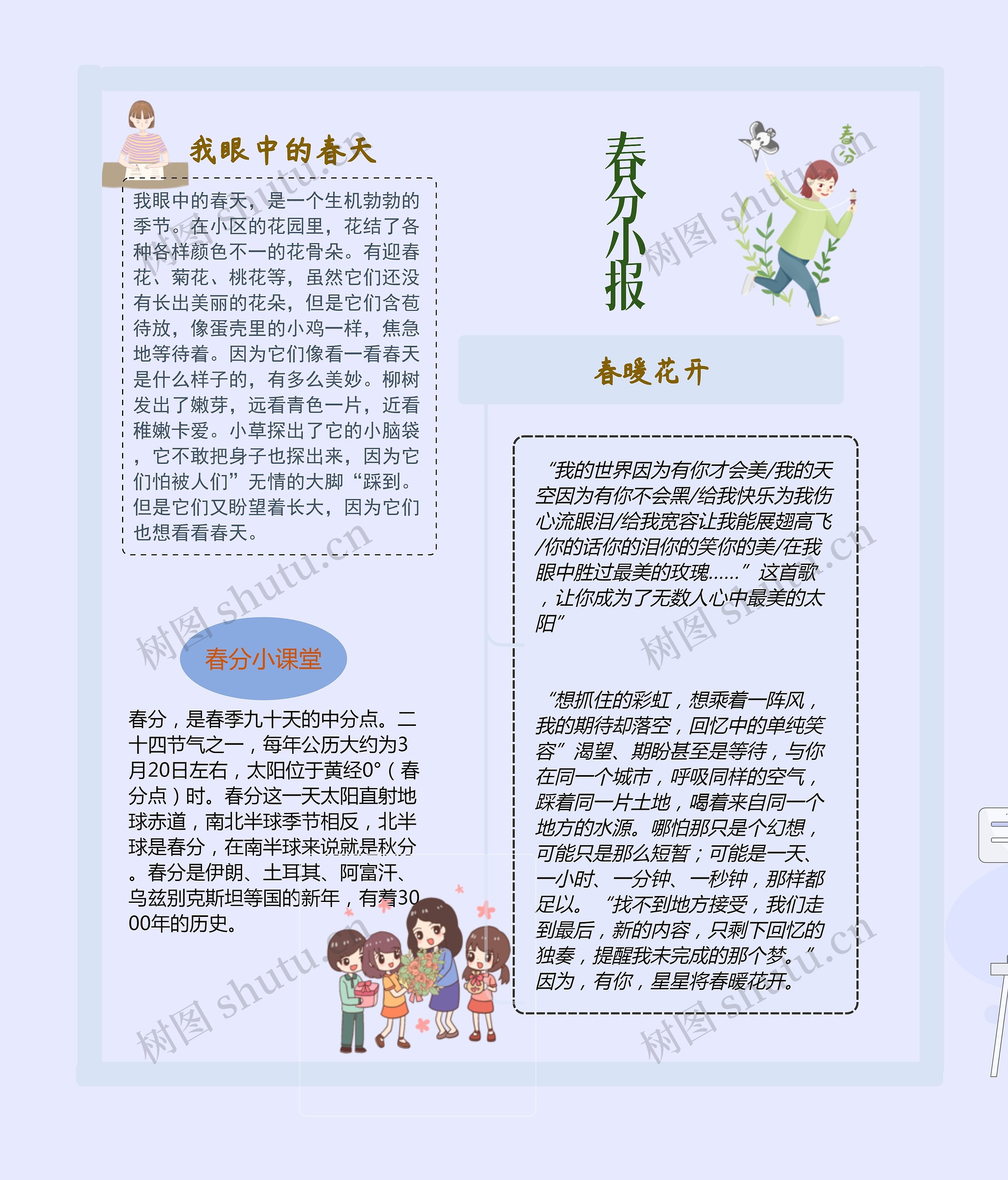 春分小报手抄报思维导图