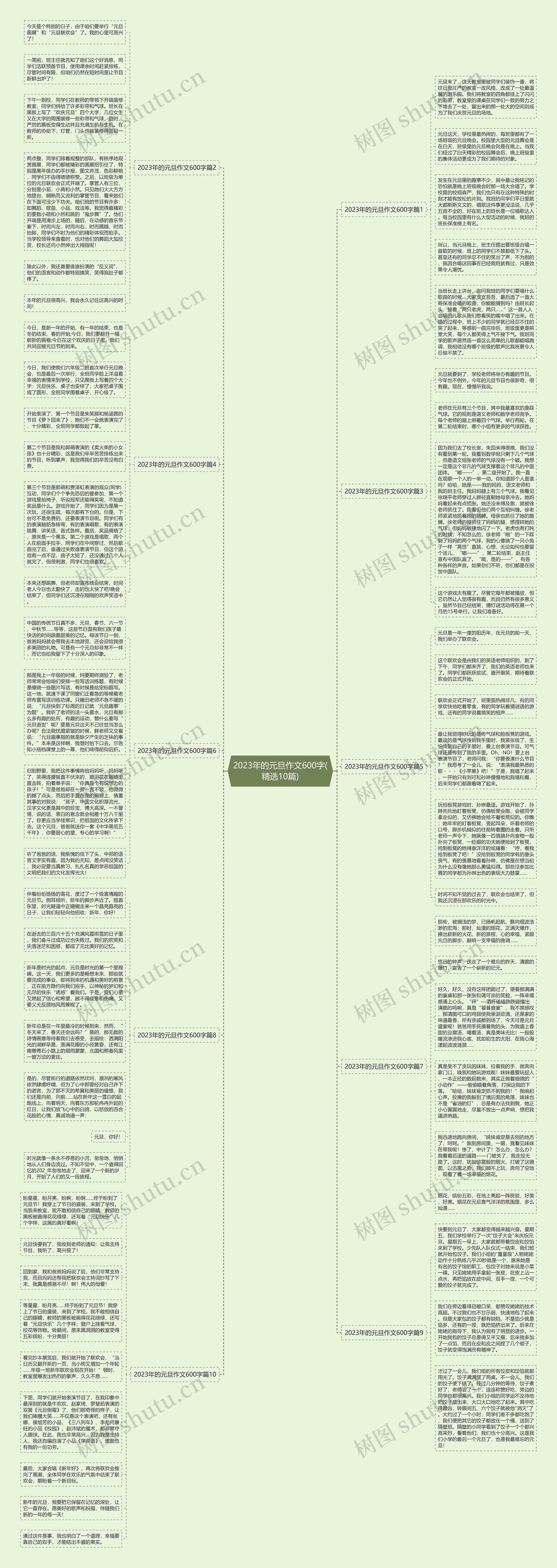 2023年的元旦作文600字(精选10篇)思维导图
