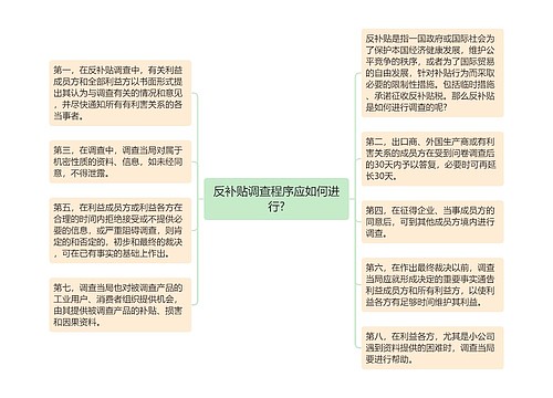 反补贴调查程序应如何进行?