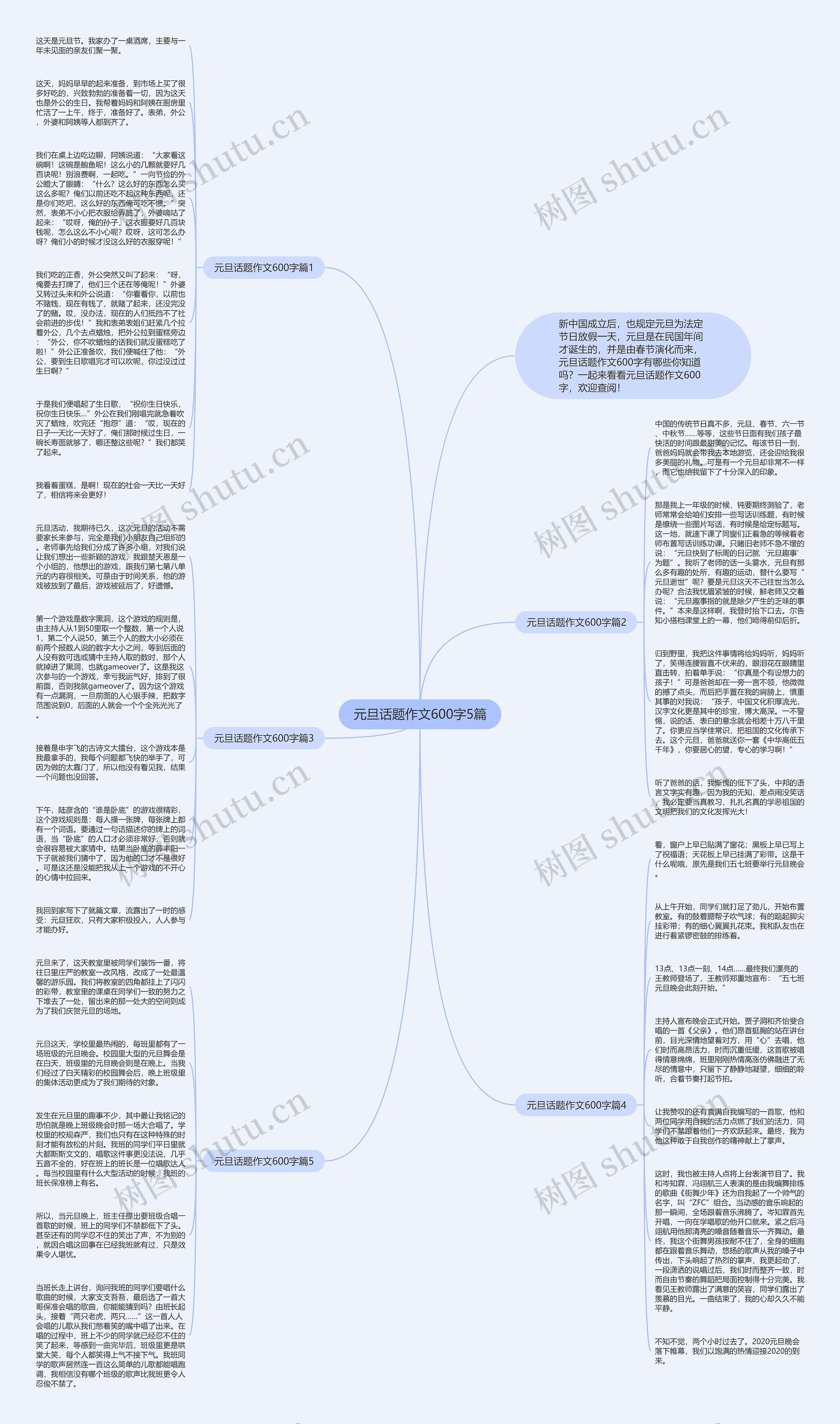 元旦话题作文600字5篇思维导图