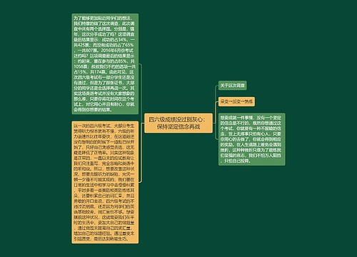 四六级成绩没过别灰心：保持坚定信念再战