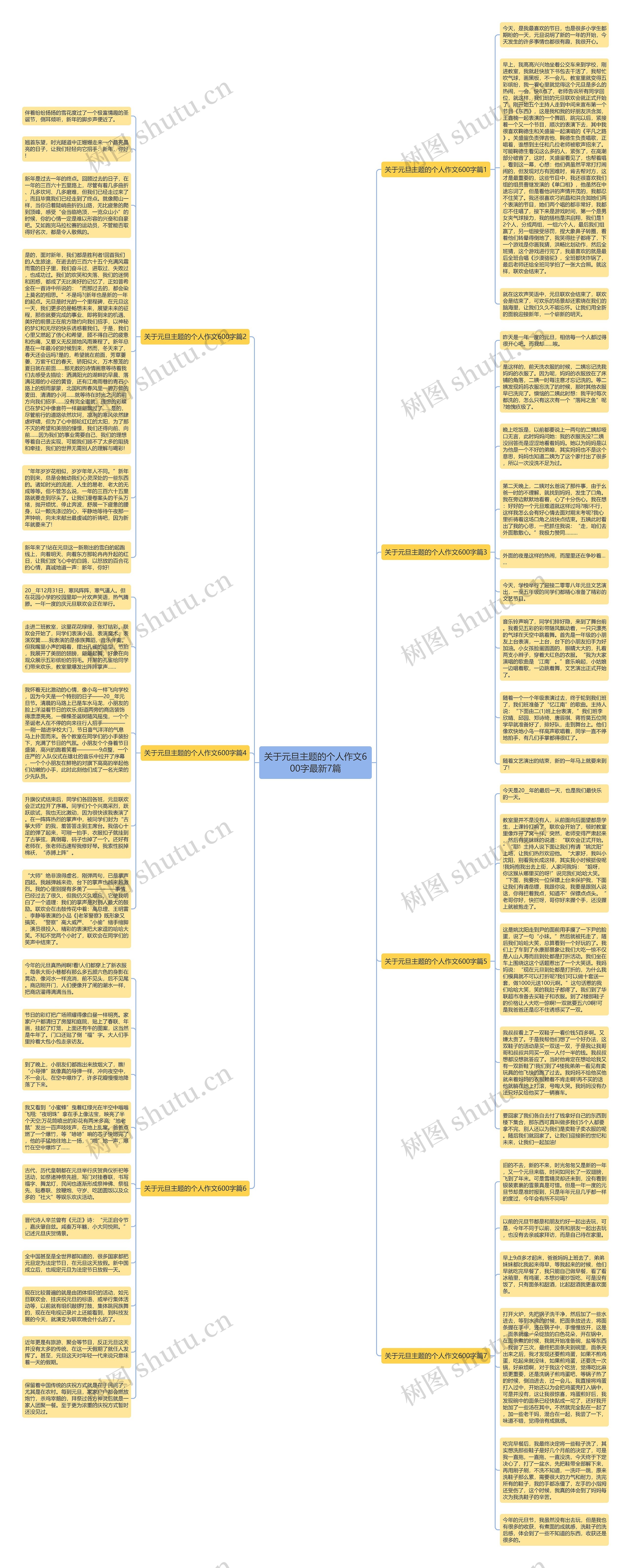 关于元旦主题的个人作文600字最新7篇思维导图