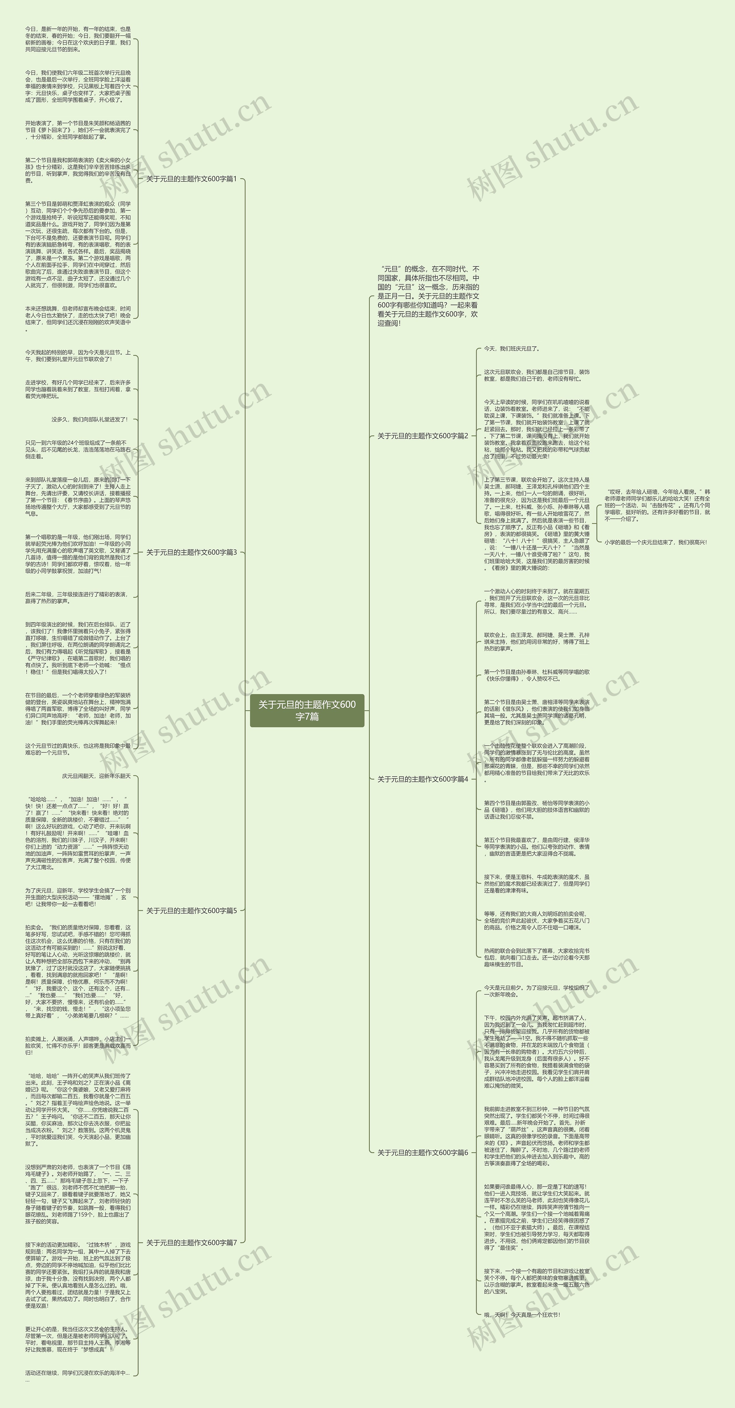 关于元旦的主题作文600字7篇思维导图
