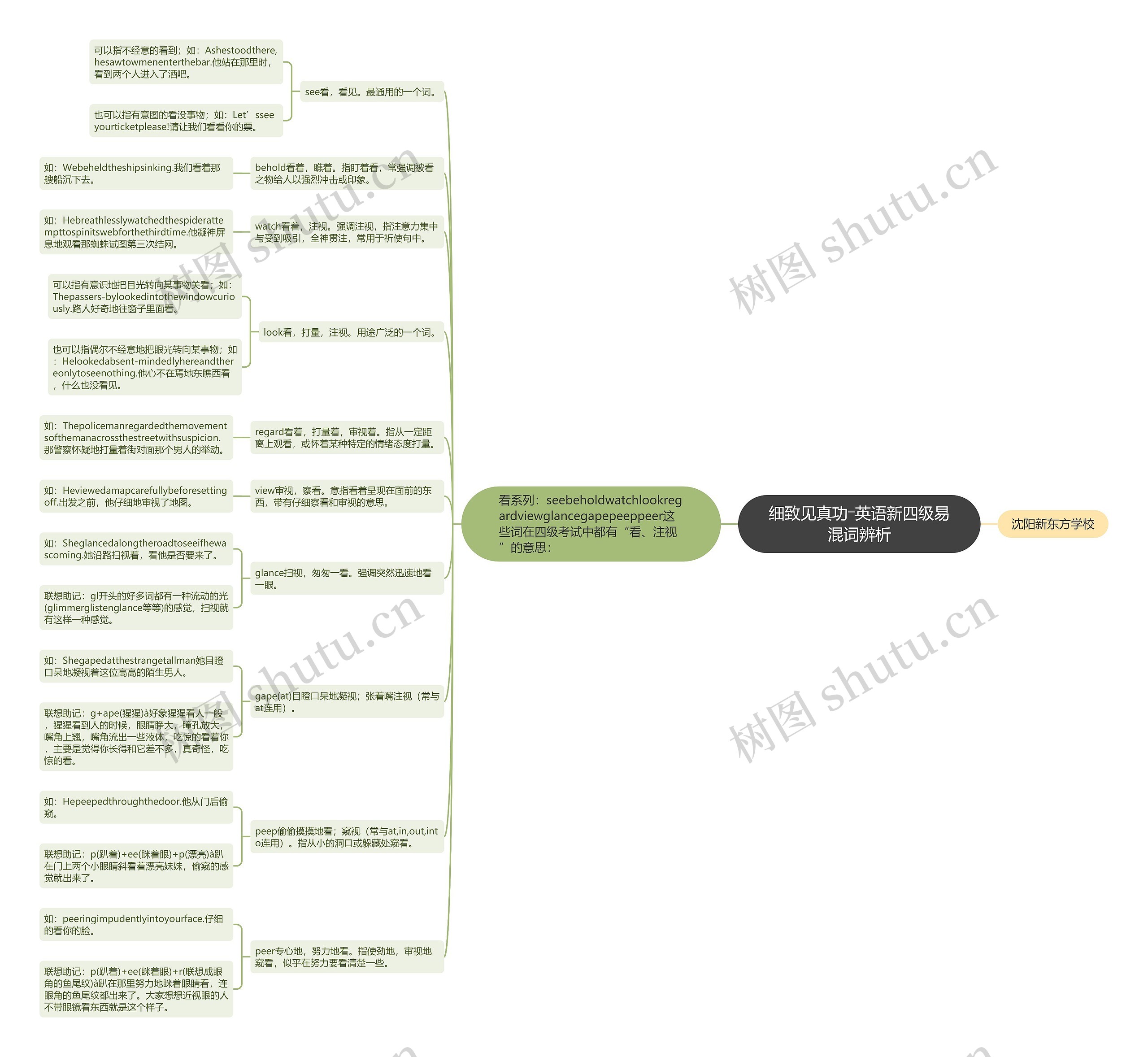 细致见真功―英语新四级易混词辨析思维导图
