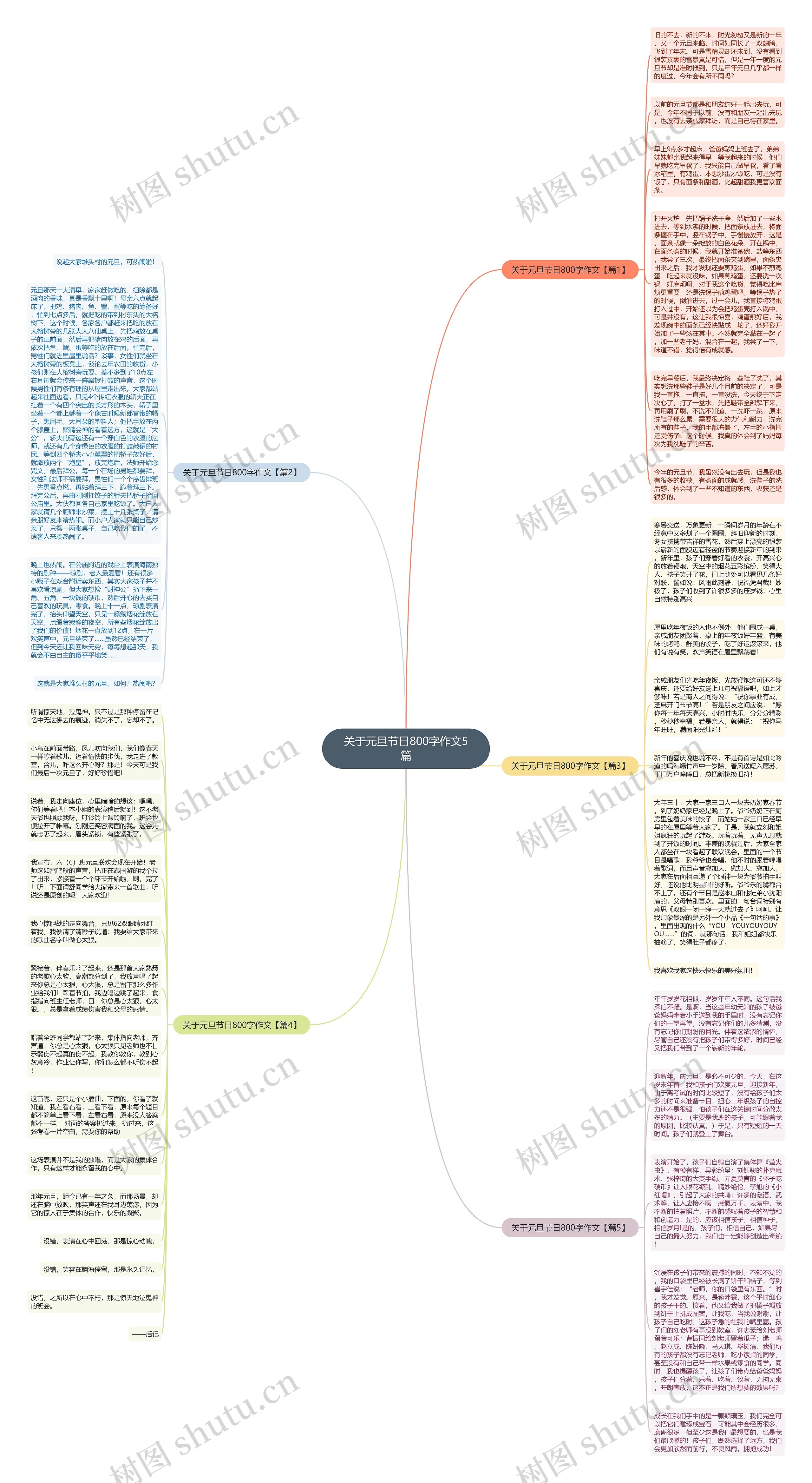 关于元旦节日800字作文5篇思维导图