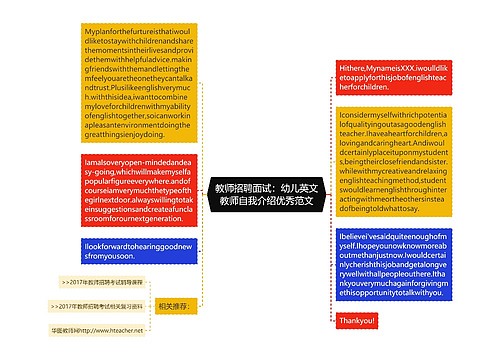 教师招聘面试：幼儿英文教师自我介绍优秀范文