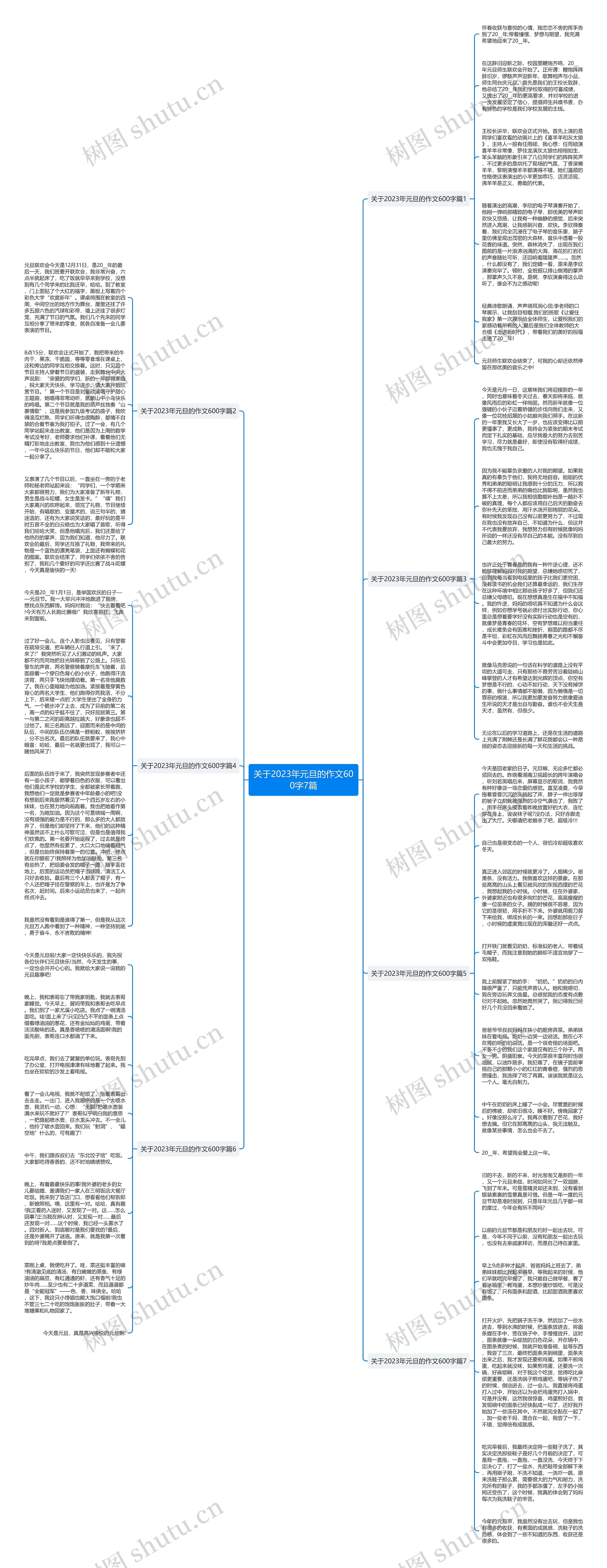 关于2023年元旦的作文600字7篇思维导图