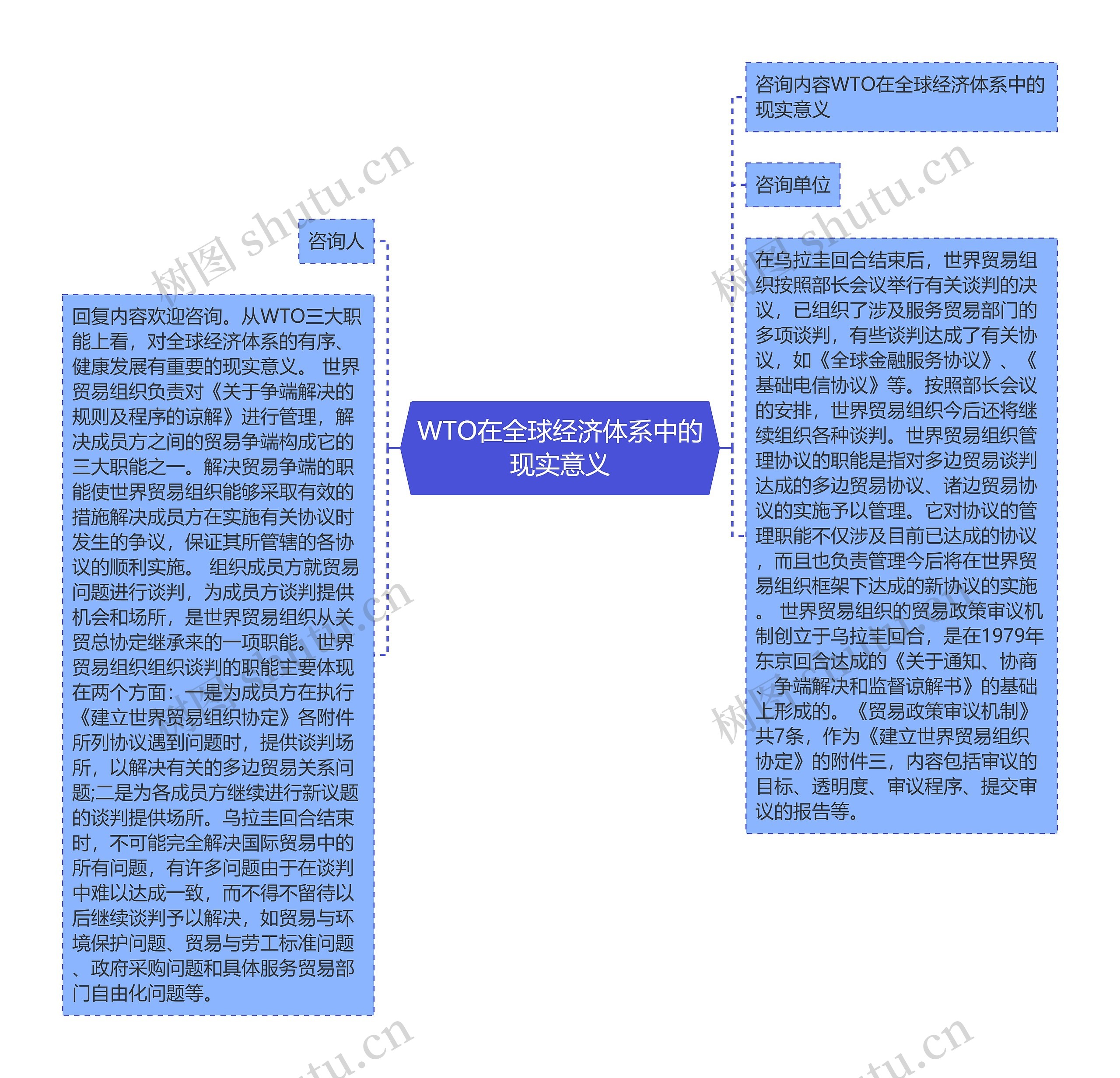 WTO在全球经济体系中的现实意义思维导图