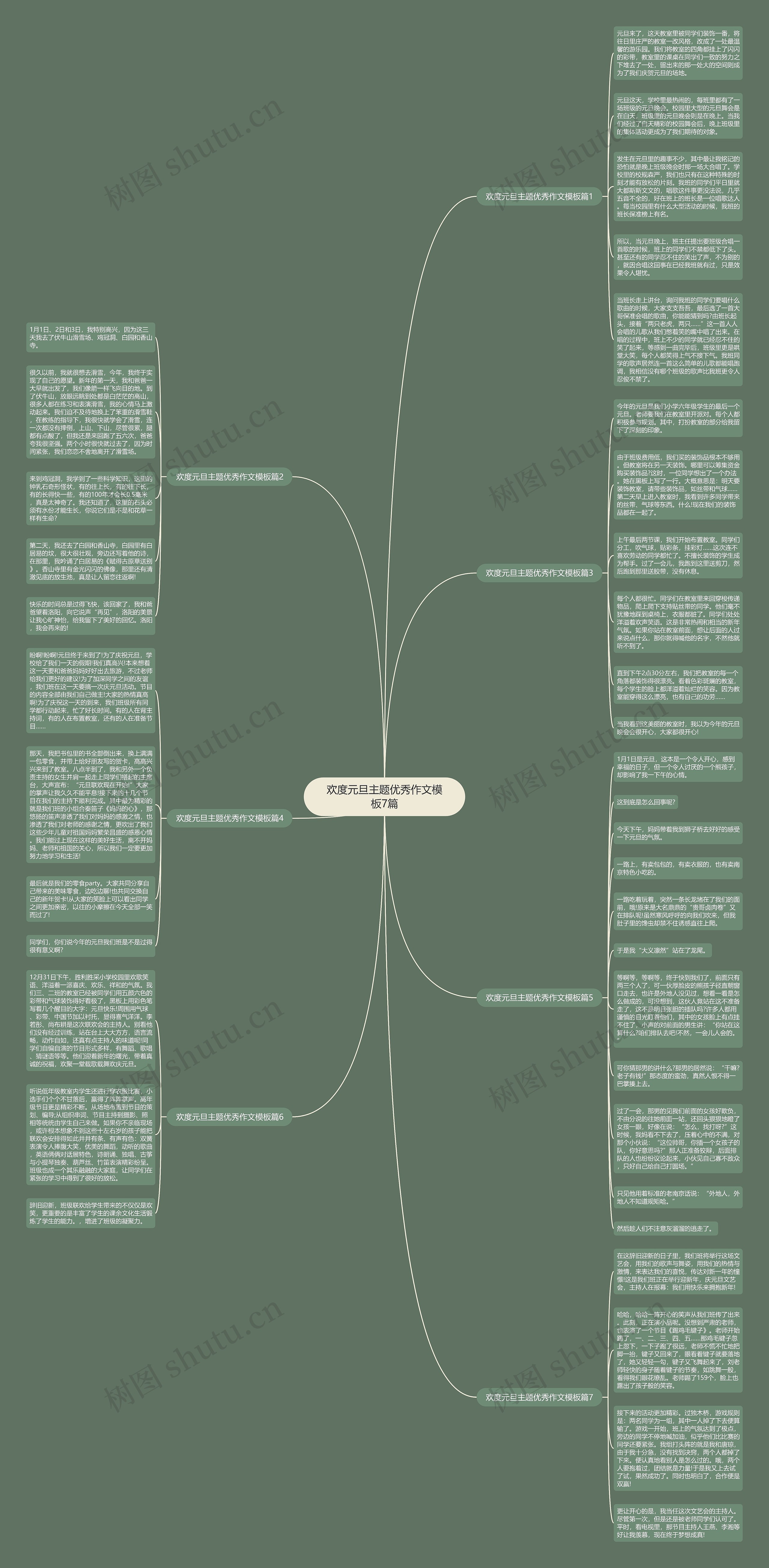 欢度元旦主题优秀作文7篇思维导图