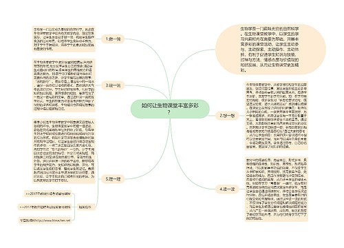 如何让生物课堂丰富多彩？