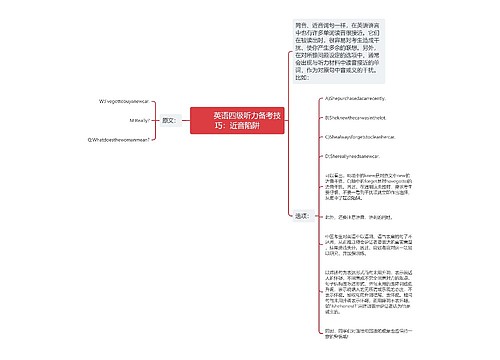         	英语四级听力备考技巧：近音陷阱