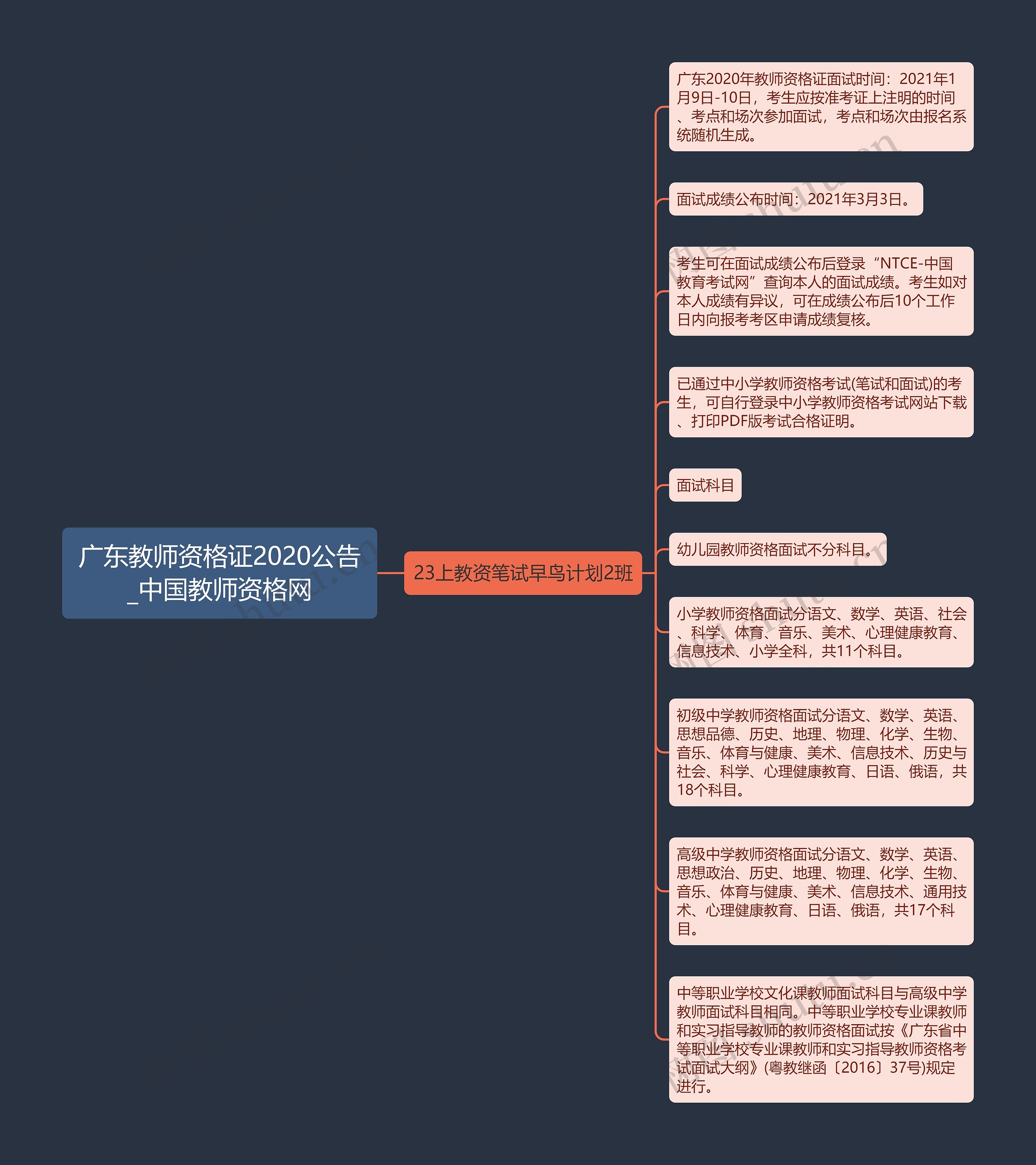 广东教师资格证2020公告_中国教师资格网思维导图