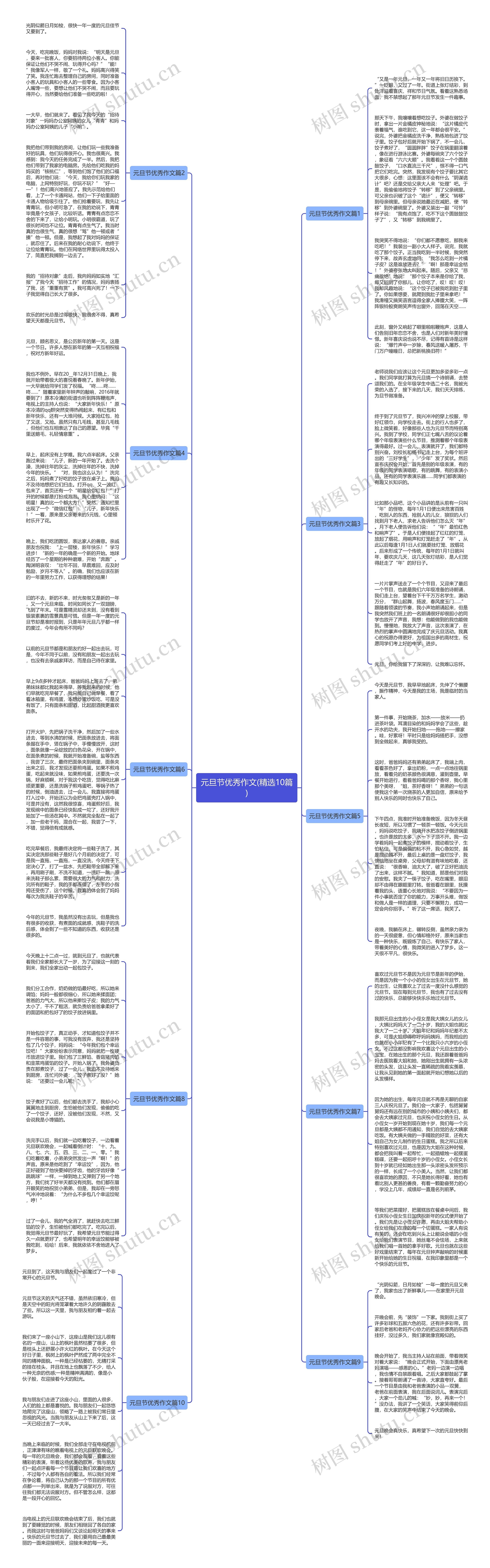 元旦节优秀作文(精选10篇)思维导图