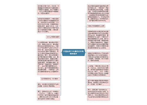 中国连续15年遭受反补贴调查最多