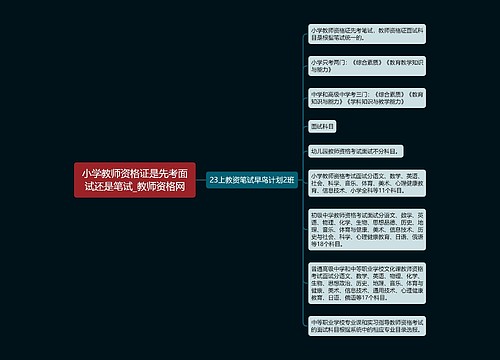 小学教师资格证是先考面试还是笔试_教师资格网