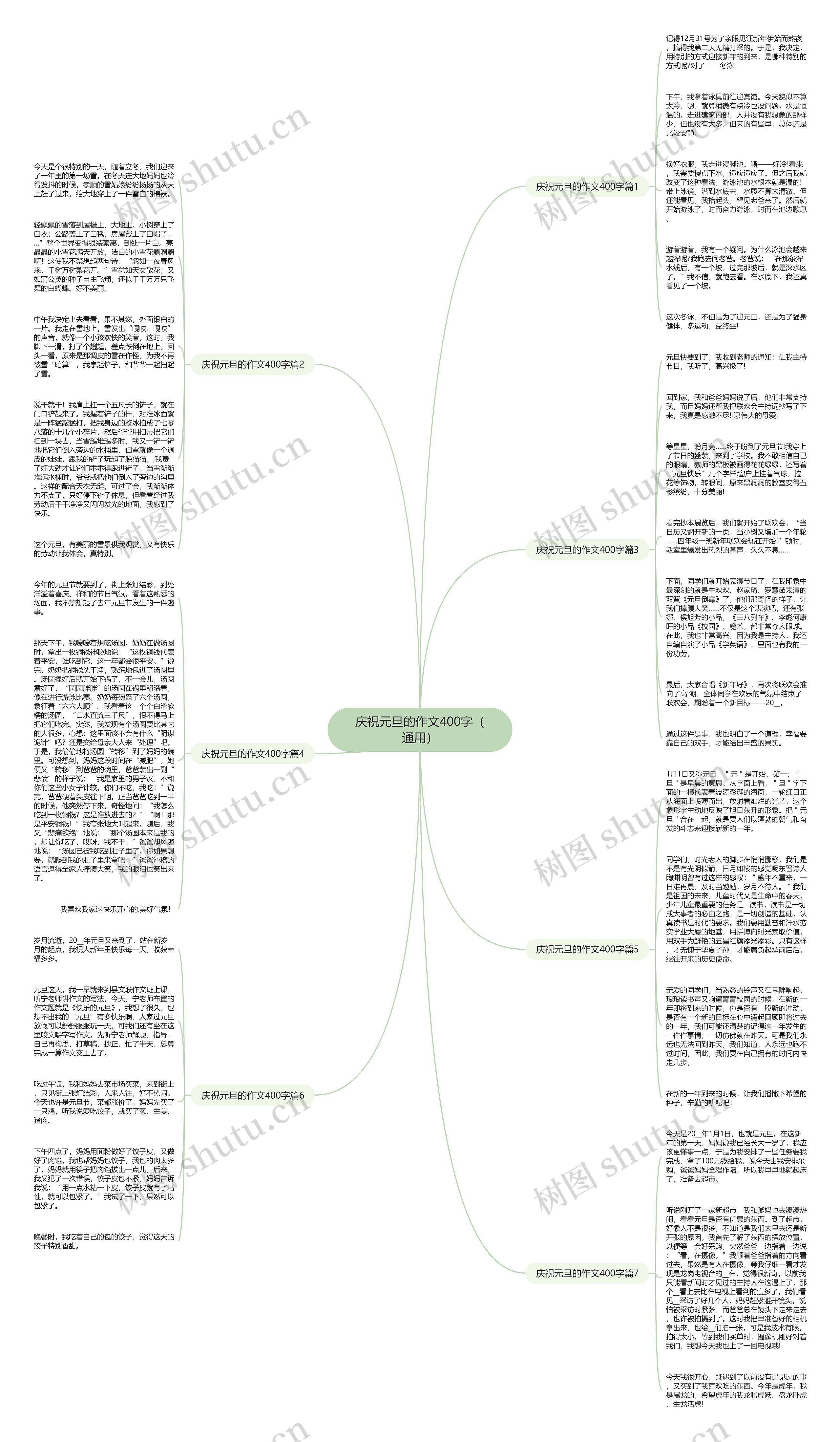 庆祝元旦的作文400字（通用）思维导图