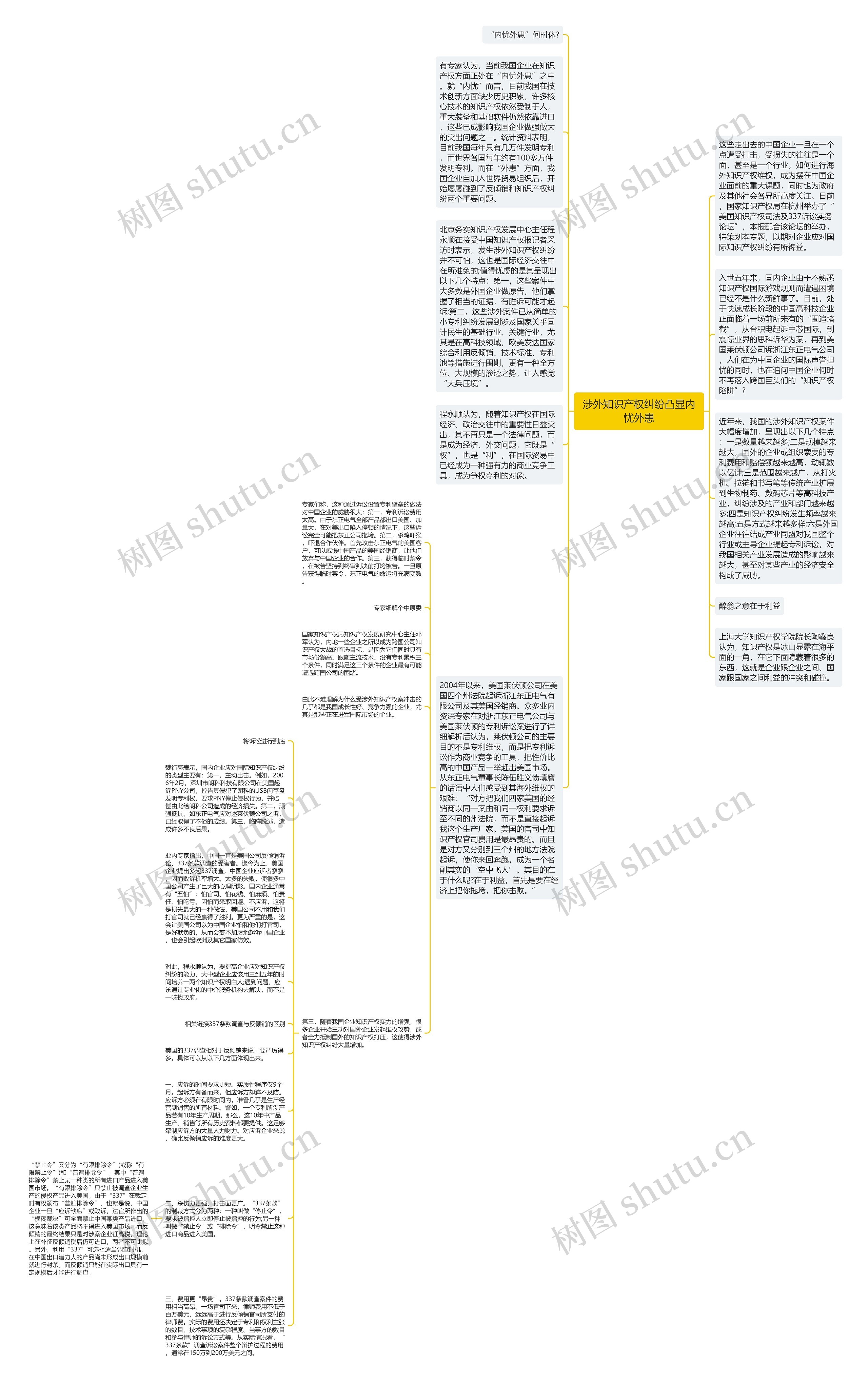 涉外知识产权纠纷凸显内忧外患思维导图