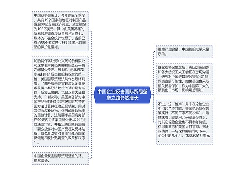 中国企业反击国际贸易壁垒之路仍然漫长